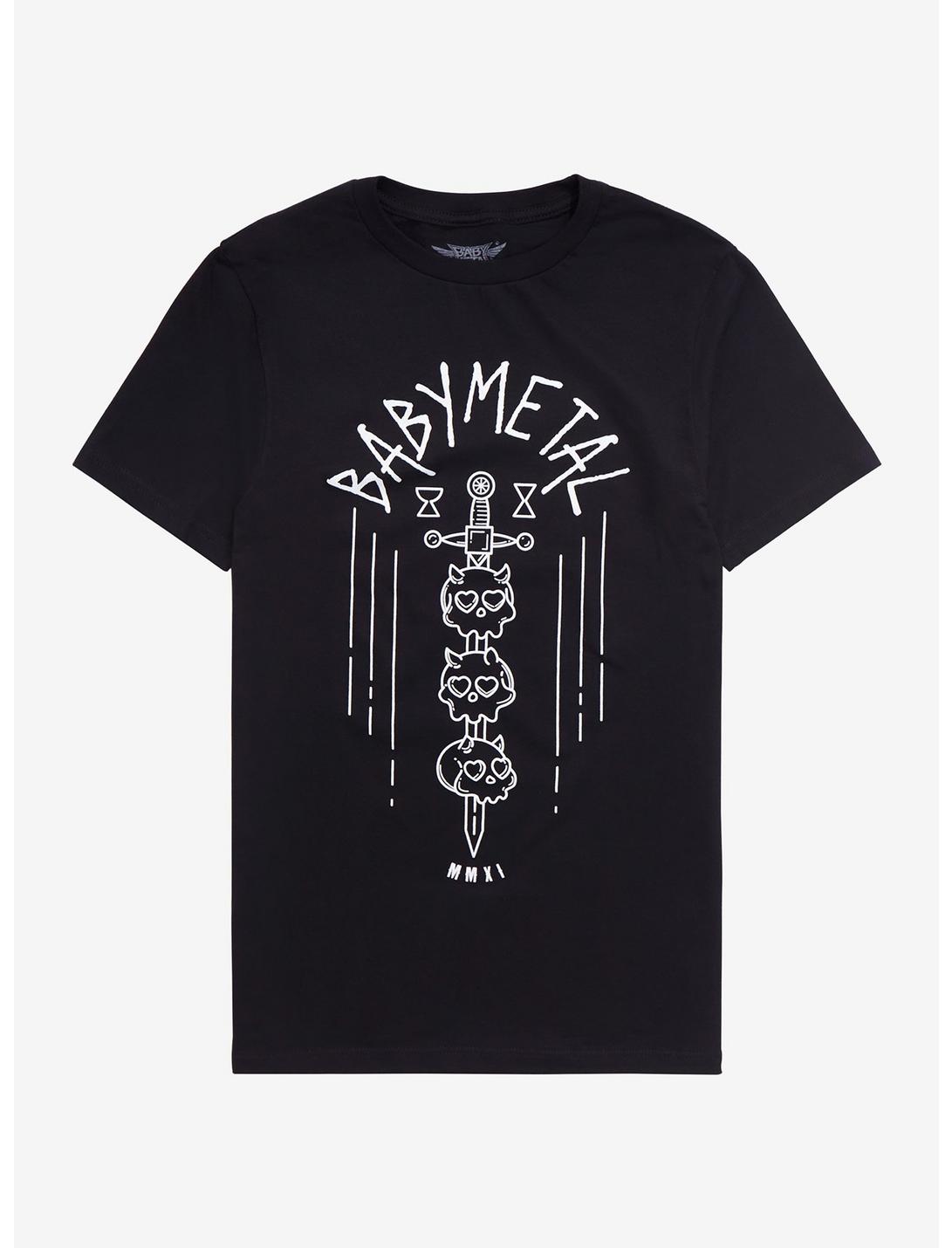 Babymetal Skulls & Sword Girls T-Shirt, BLACK, hi-res