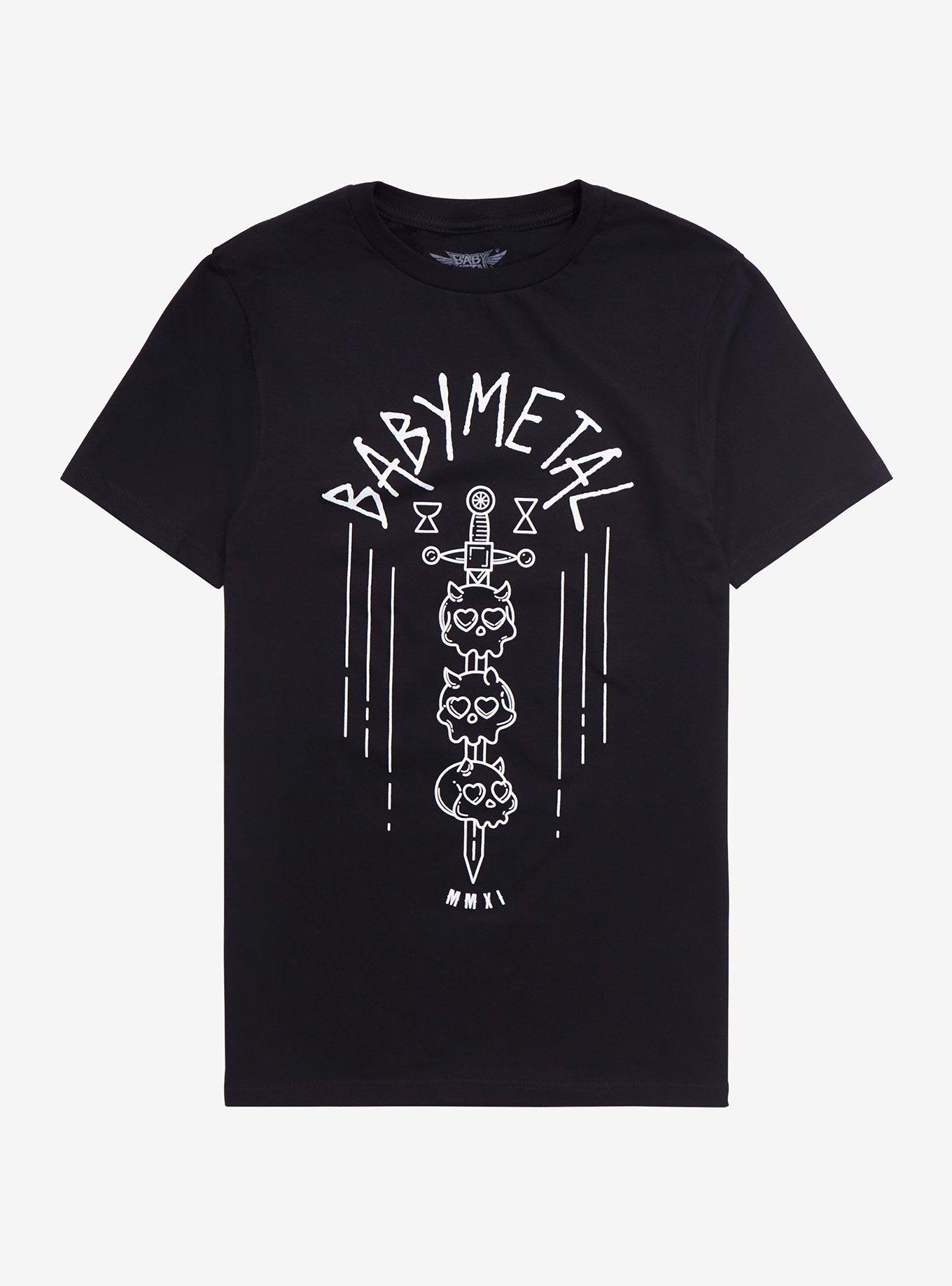 Babymetal Skulls & Sword Girls T-Shirt, BLACK, hi-res