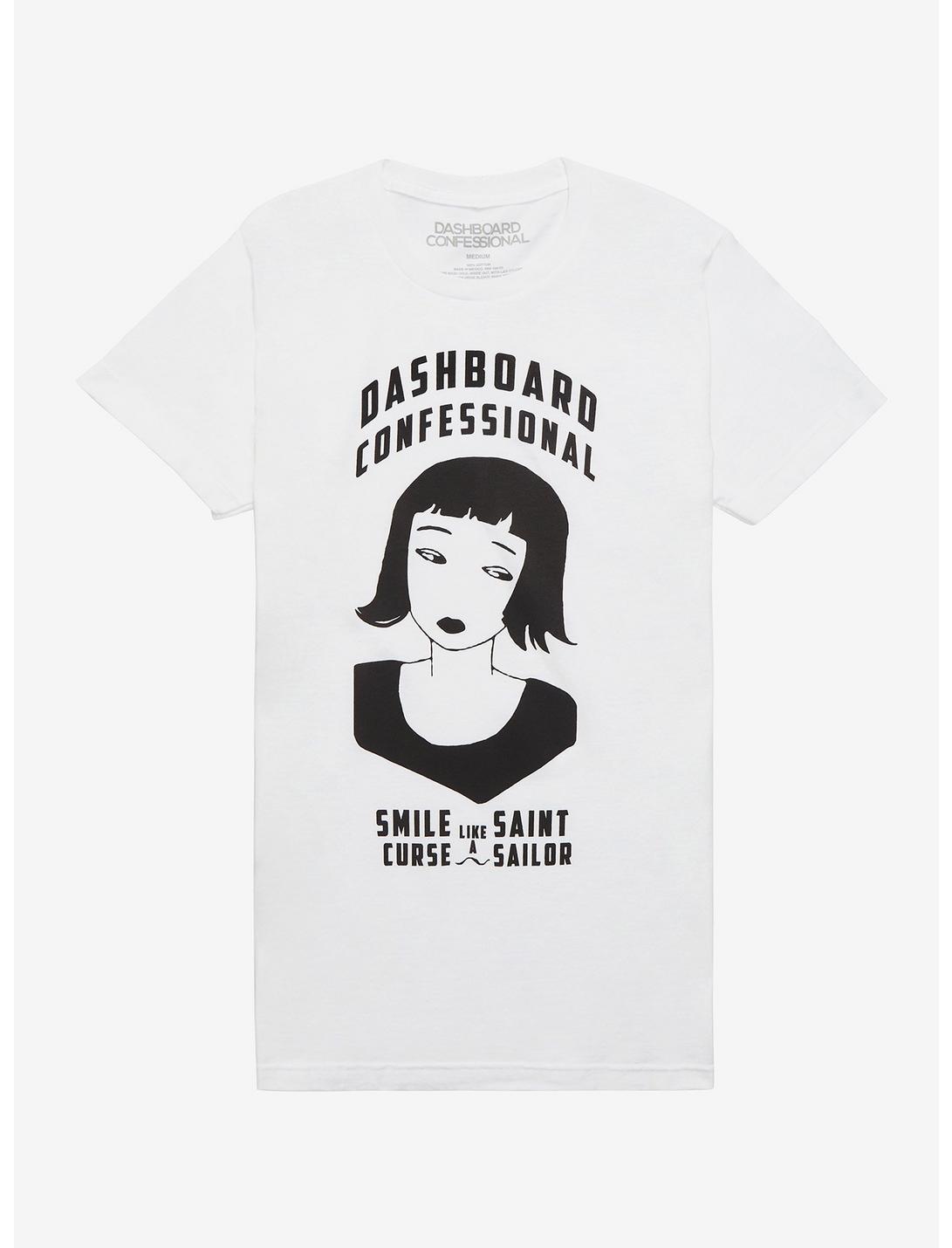 Dashboard Confessional Saints And Sailors Girls T-Shirt, BRIGHT WHITE, hi-res