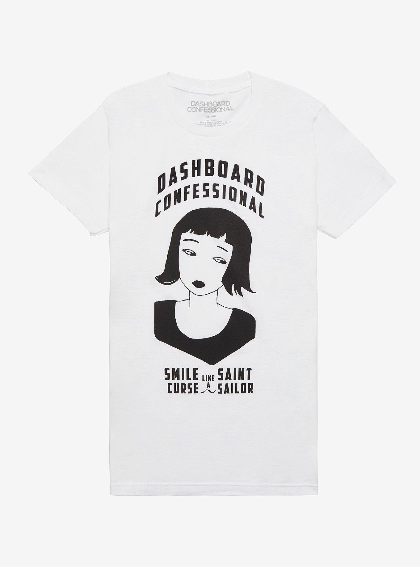 Dashboard Confessional Saints And Sailors Girls T-Shirt, BRIGHT WHITE, hi-res