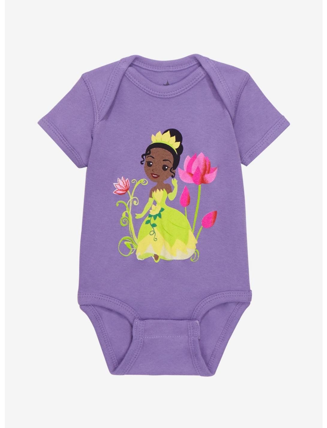 Disney The Princess and the Frog Princess Tiana & Lily Flowers Infant One-Piece, PURPLE, hi-res