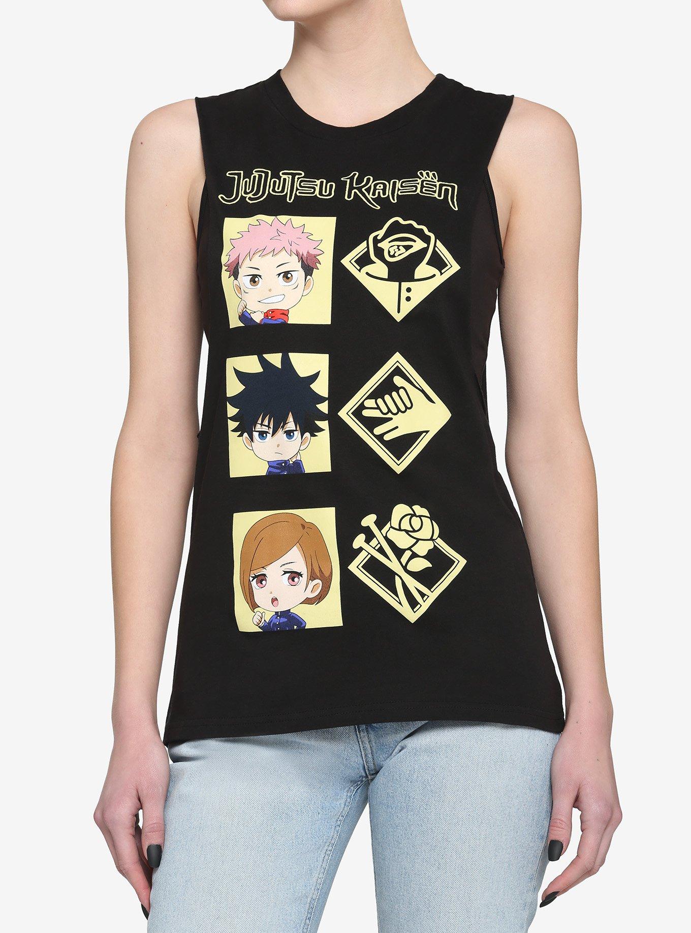 Jujutsu Kaisen Chibi First Years Girls Muscle Top, MULTI, hi-res