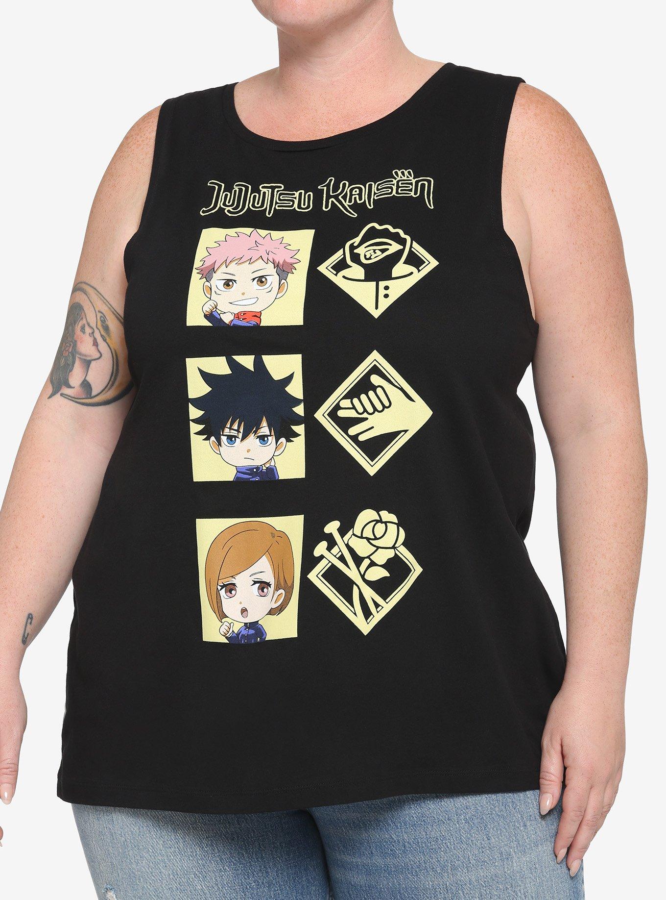 Jujutsu Kaisen Chibi First Years Girls Muscle Tank Top Plus Size, MULTI, hi-res