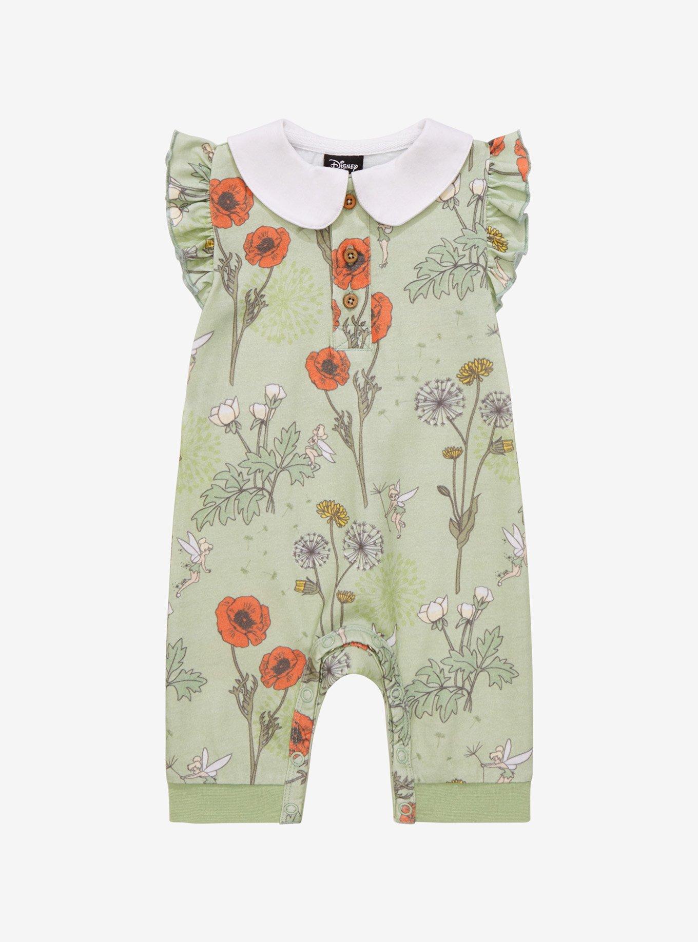 Our Universe Disney Peter Pan Tinker Bell Ruffled Collar Infant One-Piece - BoxLunch Exclusive, LIGHT GREEN, hi-res