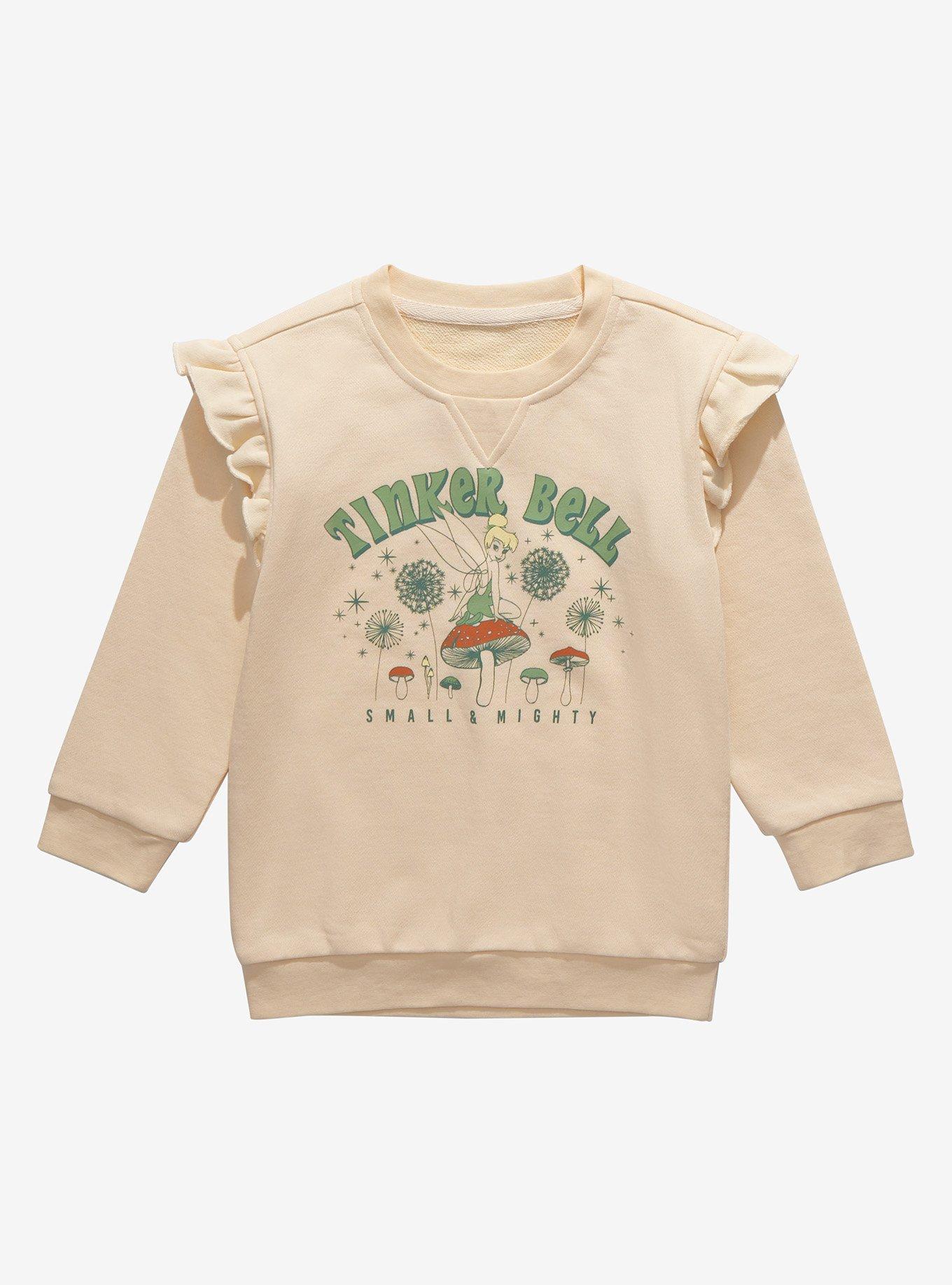 Disney Peter Pan Tinker Bell Small & Mighty Ruffled Toddler Crewneck - BoxLunch Exclusive, CREAM, hi-res