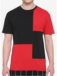 Red & Black Patchwork T-Shirt, BLACK  RED, hi-res