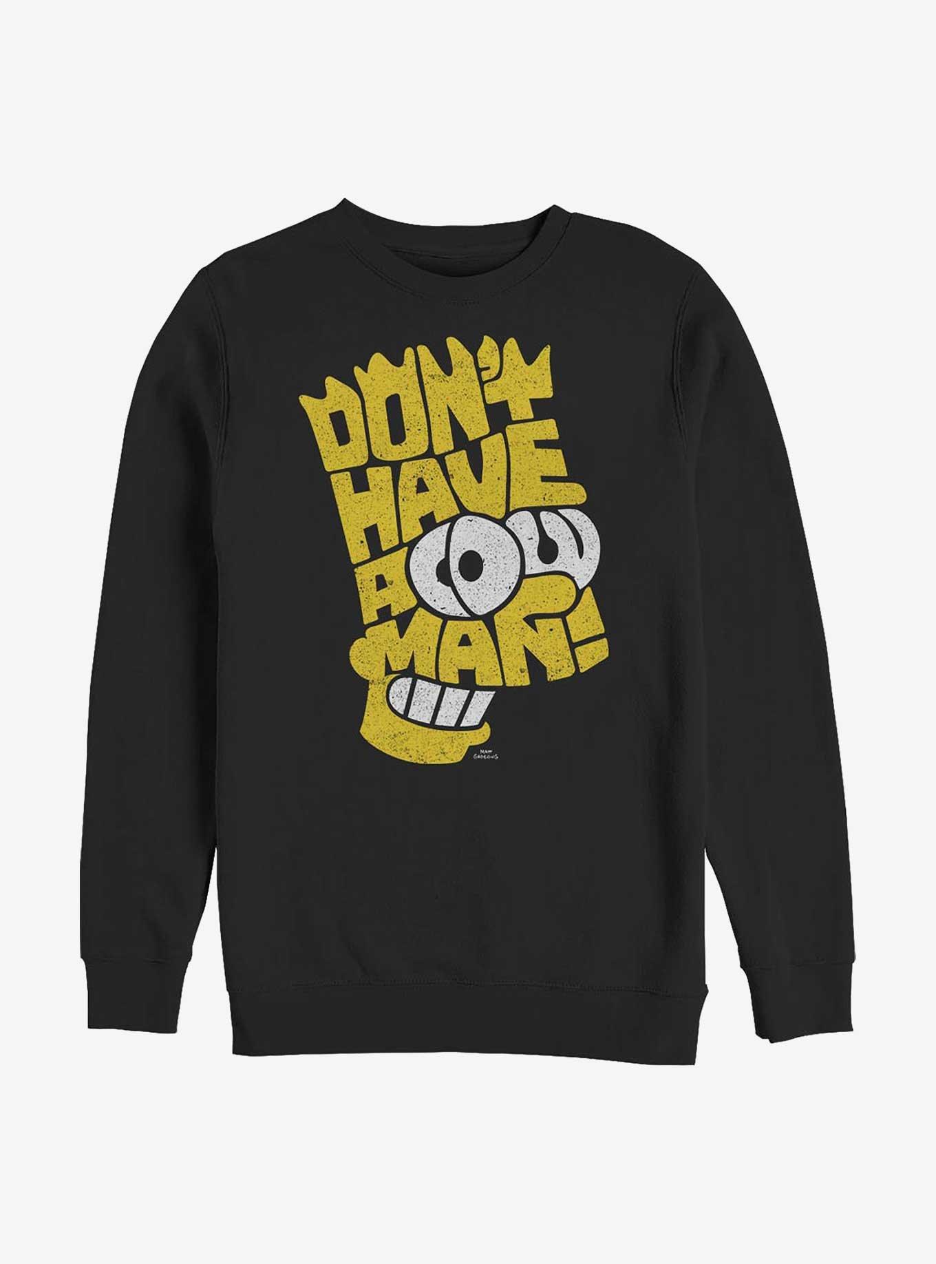 The Simpsons Bart Don't Have A Cow Man Crew Sweatshirt, BLACK, hi-res