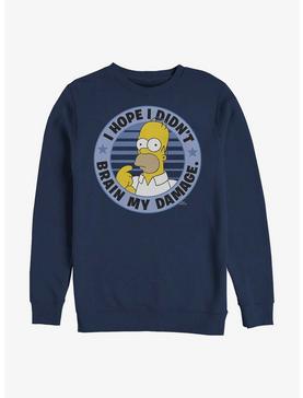 The Simpsons Brain Homer Brain My Damage Crew Sweatshirt, , hi-res