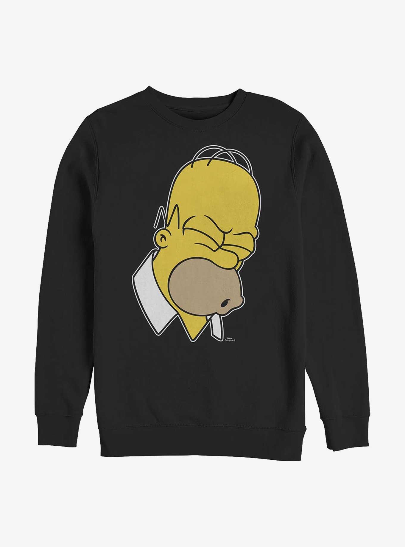 The Simpsons Doh Homer Crew Sweatshirt, BLACK, hi-res
