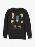 The Simpsons Family Faces Crew Sweatshirt, BLACK, hi-res