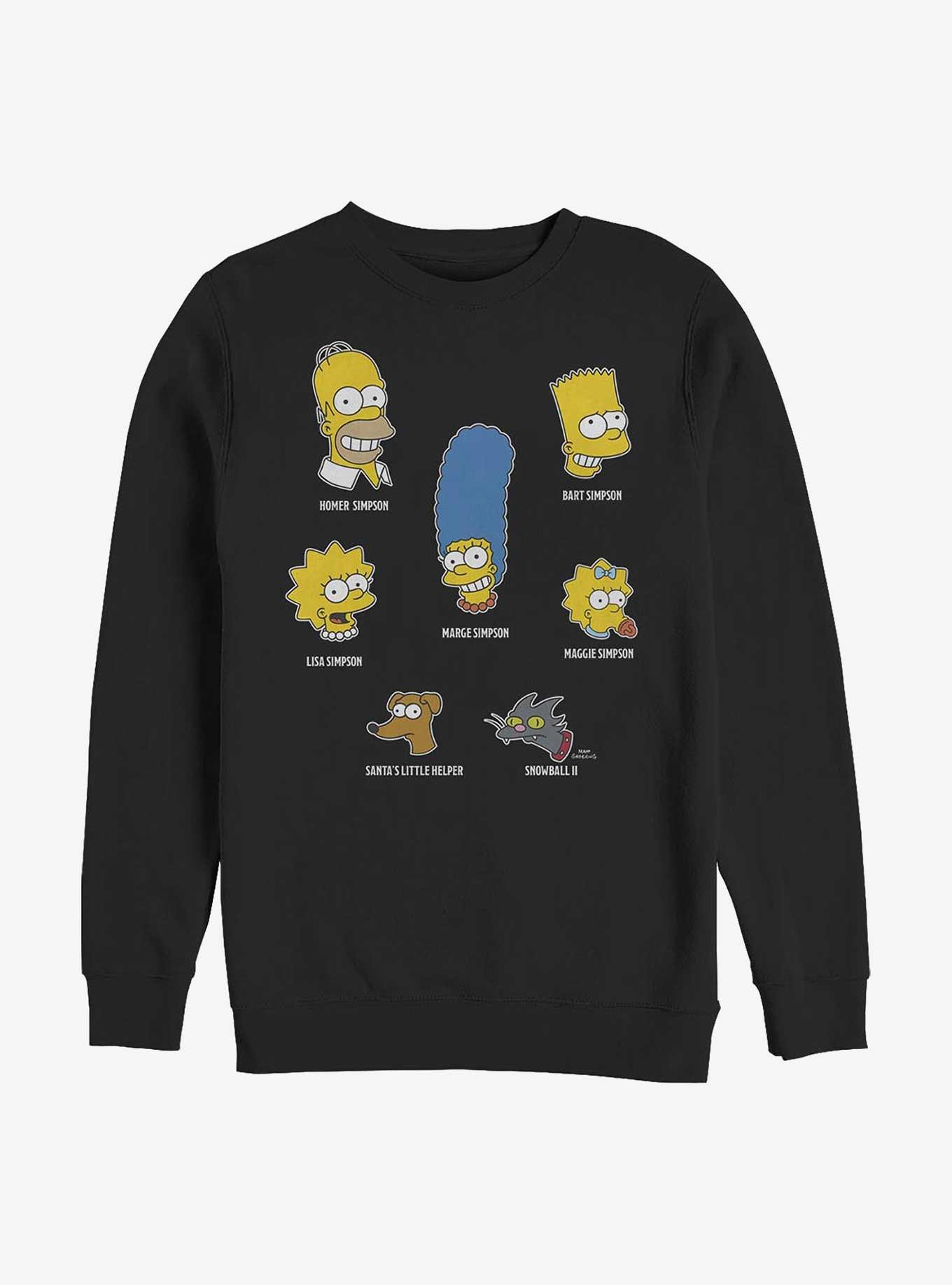 The Simpsons Family Faces Crew Sweatshirt, , hi-res