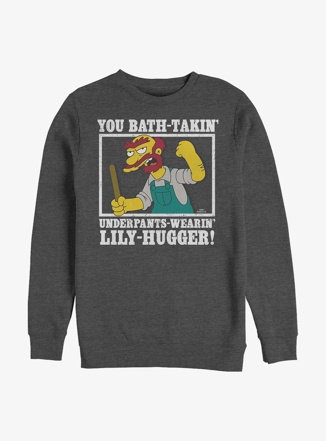 The Simpsons Groundskeeper Willie Crew Sweatshirt, CHAR HTR, hi-res