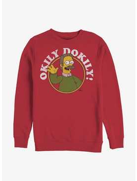 The Simpsons Okily Dokily Ned Flanders Dad Crew Sweatshirt, , hi-res