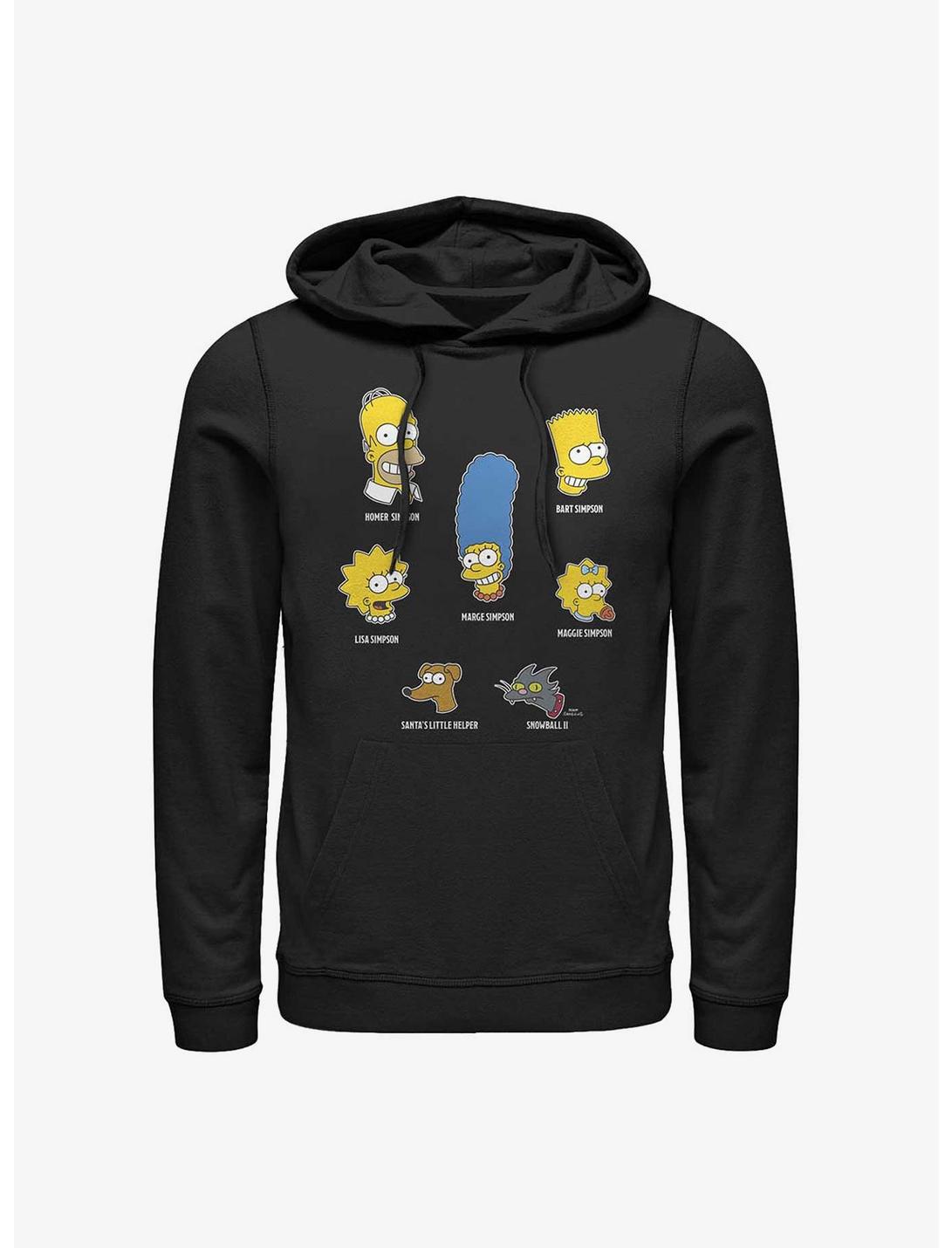 The Simpsons Family Faces Hoodie, BLACK, hi-res