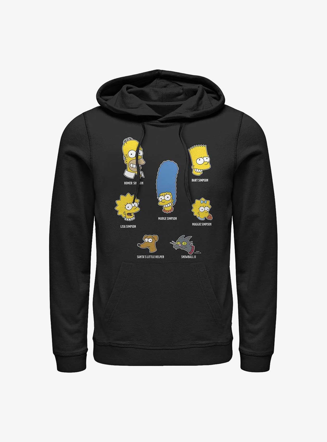 The Simpsons Family Faces Hoodie, BLACK, hi-res