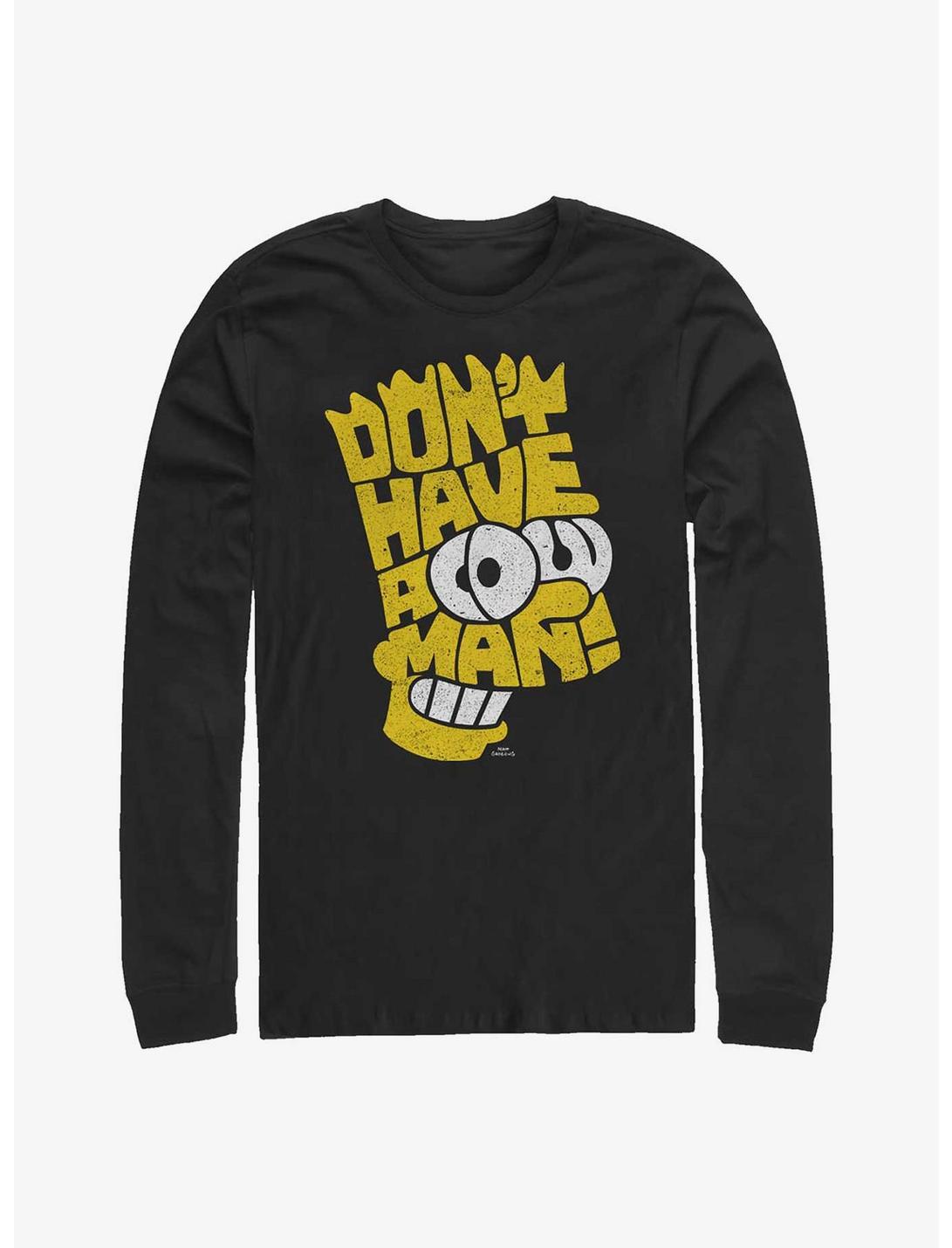 The Simpsons Bart Don't Have A Cow Man Long-Sleeve T-Shirt, BLACK, hi-res