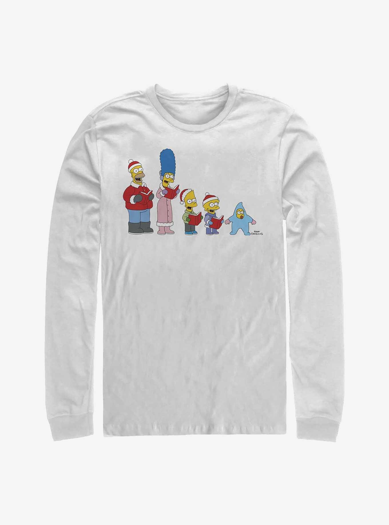 The Simpsons Family Carols Long-Sleeve T-Shirt, WHITE, hi-res