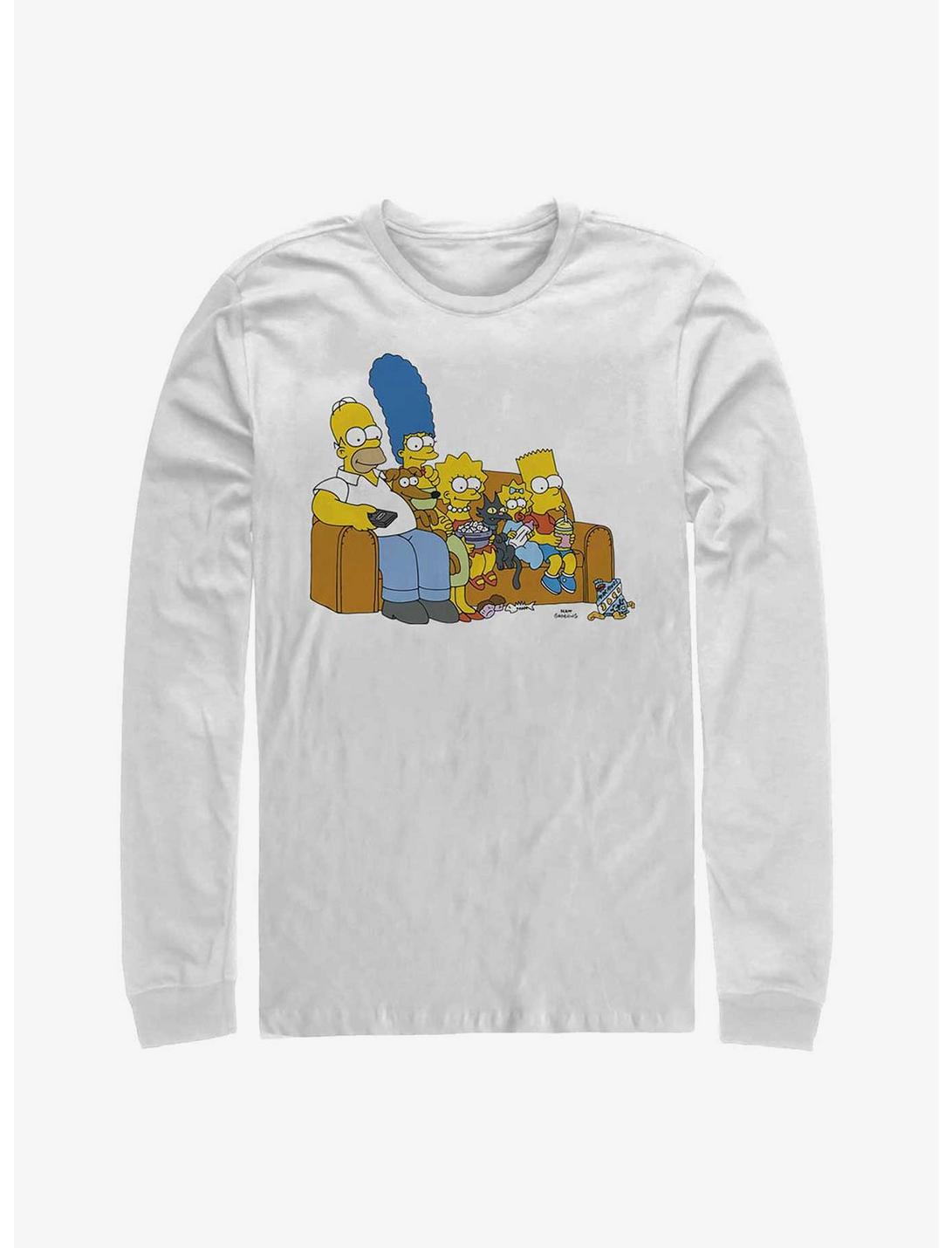 The Simpsons Family Couch Long-Sleeve T-Shirt, WHITE, hi-res