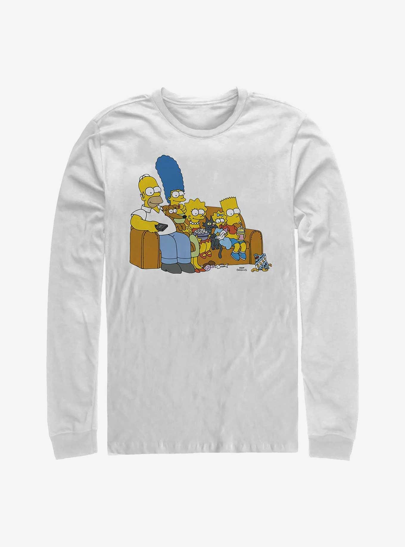 The Simpsons Family Couch Long-Sleeve T-Shirt, , hi-res