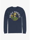 The Simpsons Okily Dokily Ned Flanders Dad Long-Sleeve T-Shirt, NAVY, hi-res