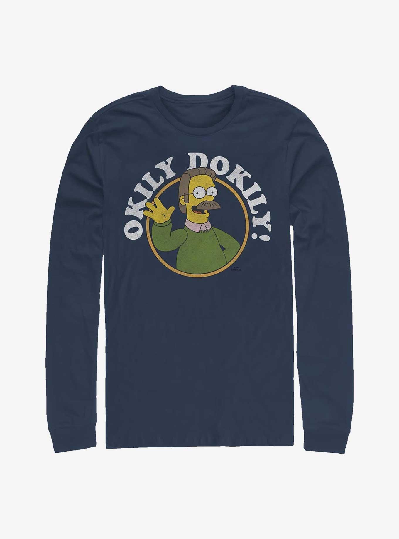 The Simpsons Okily Dokily Ned Flanders Dad Long-Sleeve T-Shirt, , hi-res