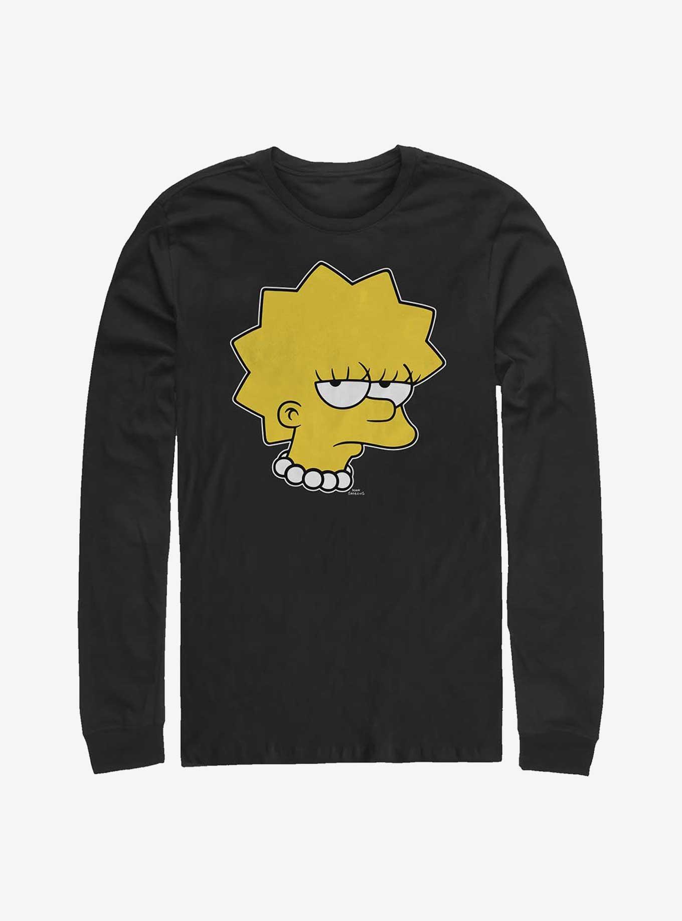 The Simpsons Unamused Lisa Long-Sleeve T-Shirt, BLACK, hi-res