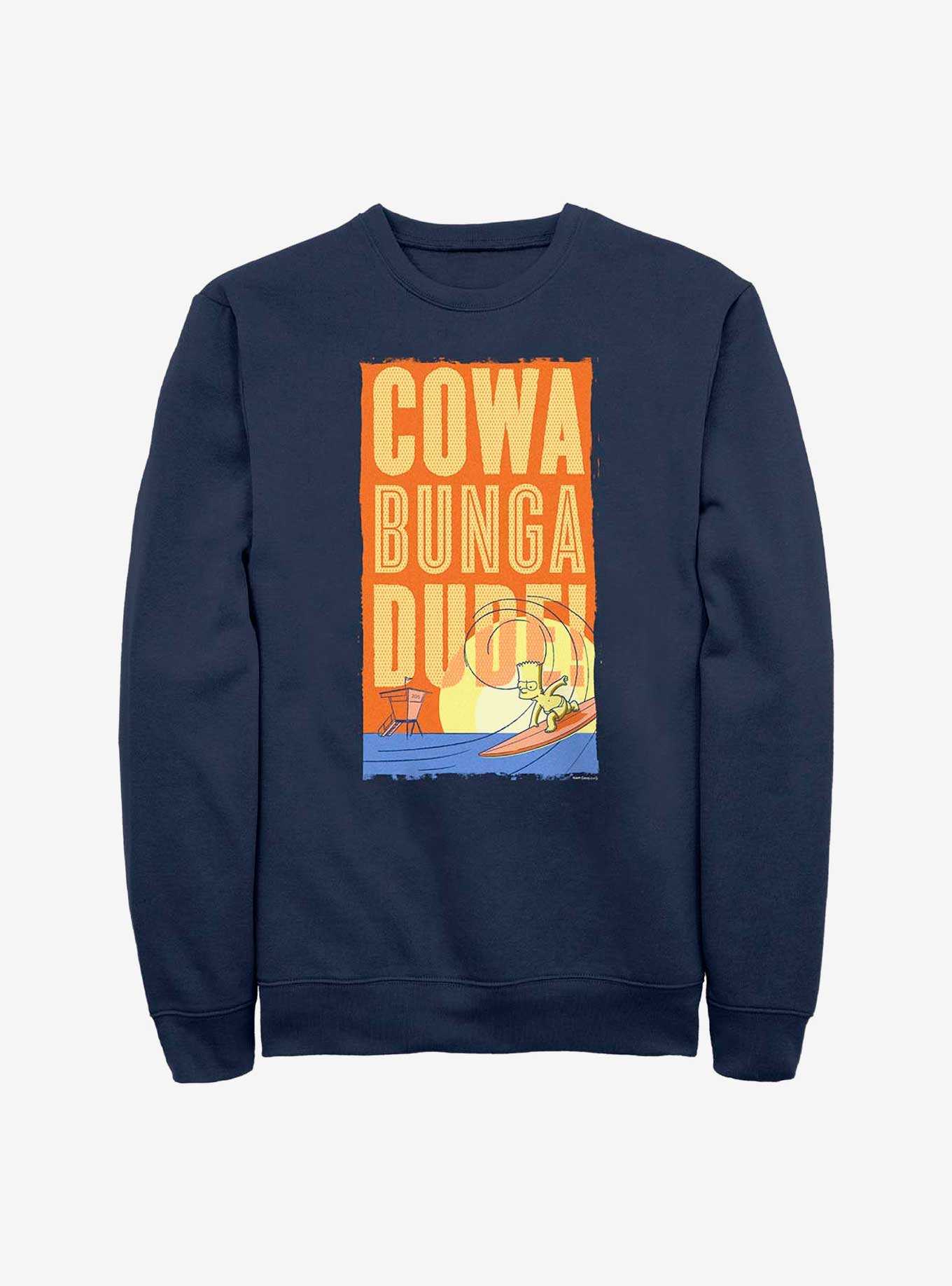 The Simpsons Bart Cowa Bunga Dude Crew Sweatshirt, , hi-res