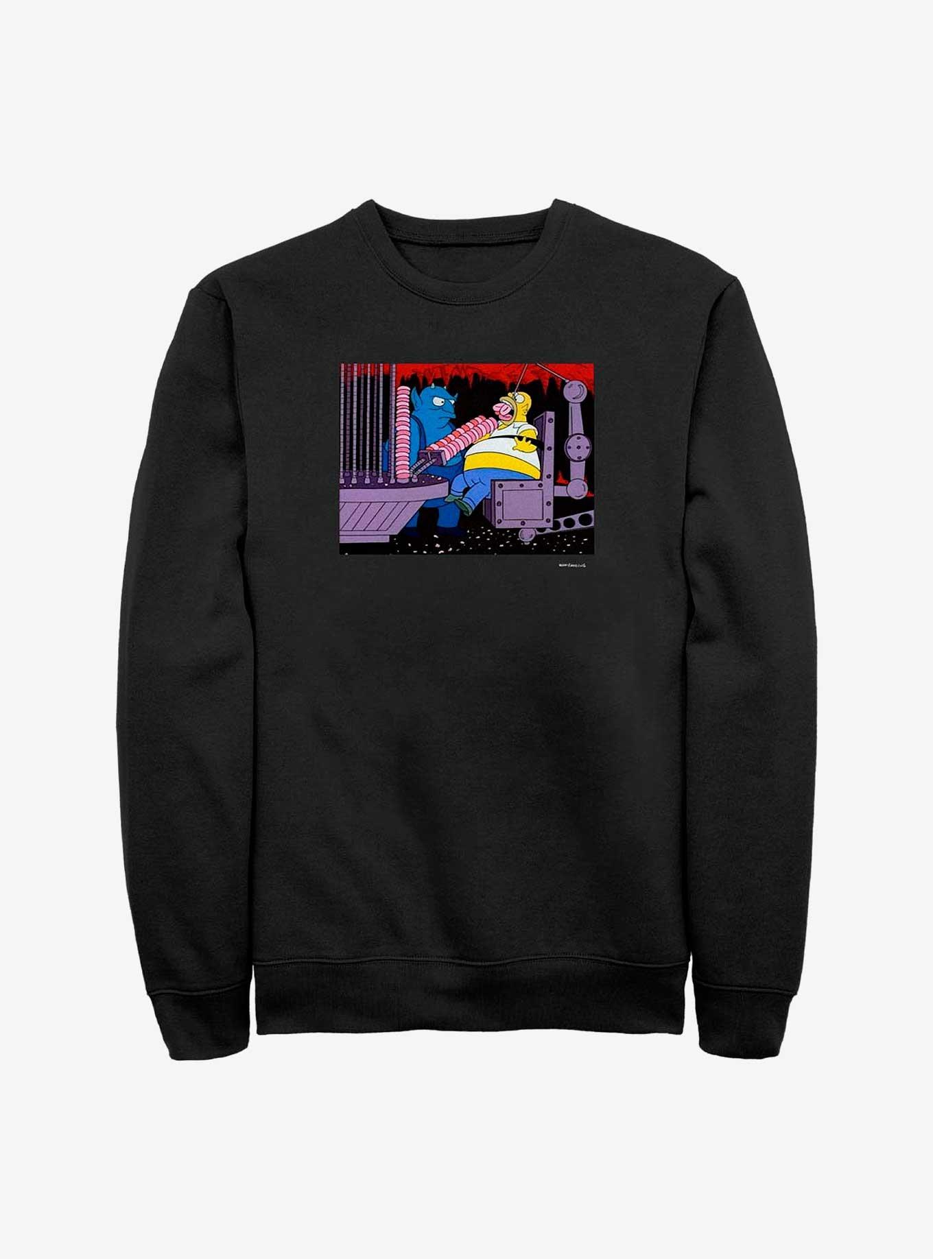The Simpsons Devil Feeding Homer Crew Sweatshirt, , hi-res