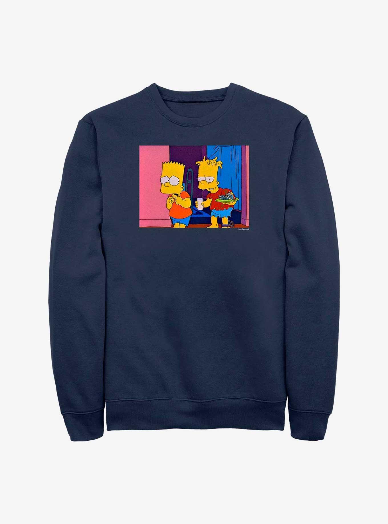 The Simpsons Double Bart Crew Sweatshirt, NAVY, hi-res