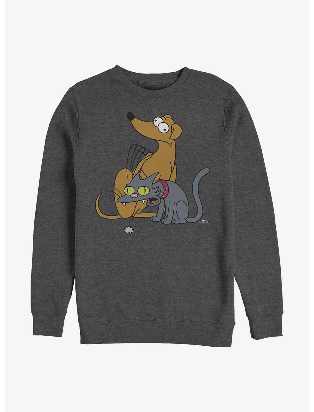 The Simpsons Family Pets Crew Sweatshirt, CHAR HTR, hi-res