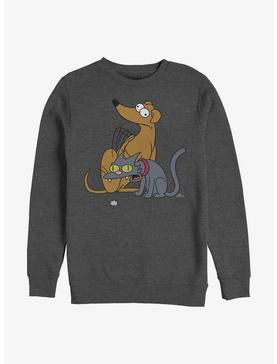 The Simpsons Family Pets Crew Sweatshirt, CHAR HTR, hi-res