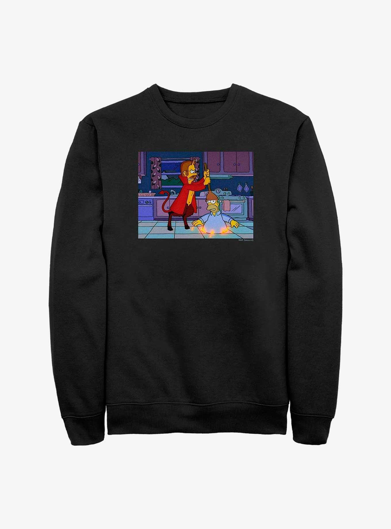 The Simpsons Homer Hell Crew Sweatshirt, BLACK, hi-res