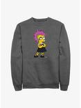 The Simpsons Lisa Punk Crew Sweatshirt, CHAR HTR, hi-res