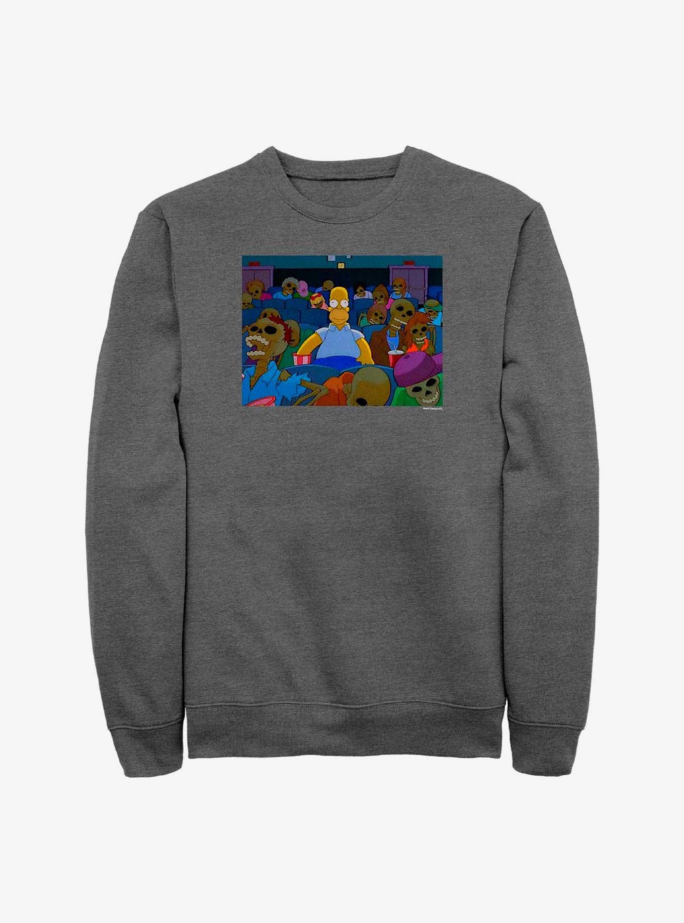 The Simpsons Skeleton Theatre Crew Sweatshirt, CHAR HTR, hi-res