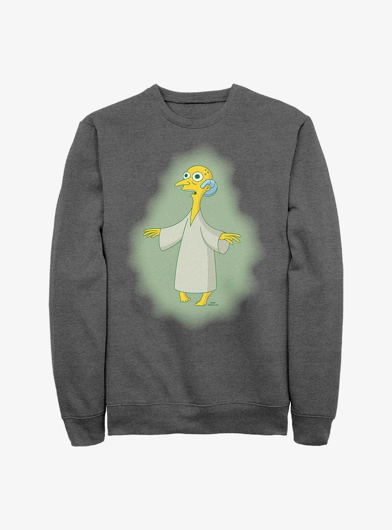 The Simpsons The Burns Files Crew Sweatshirt, CHAR HTR, hi-res