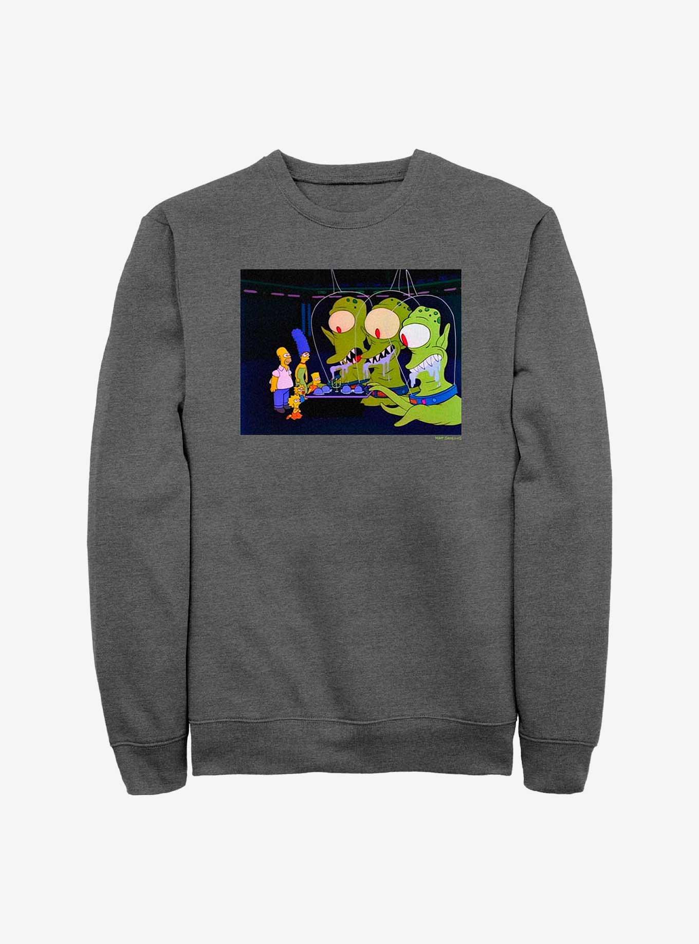 The Simpsons Tree House Of Horror Aliens Crew Sweatshirt, , hi-res