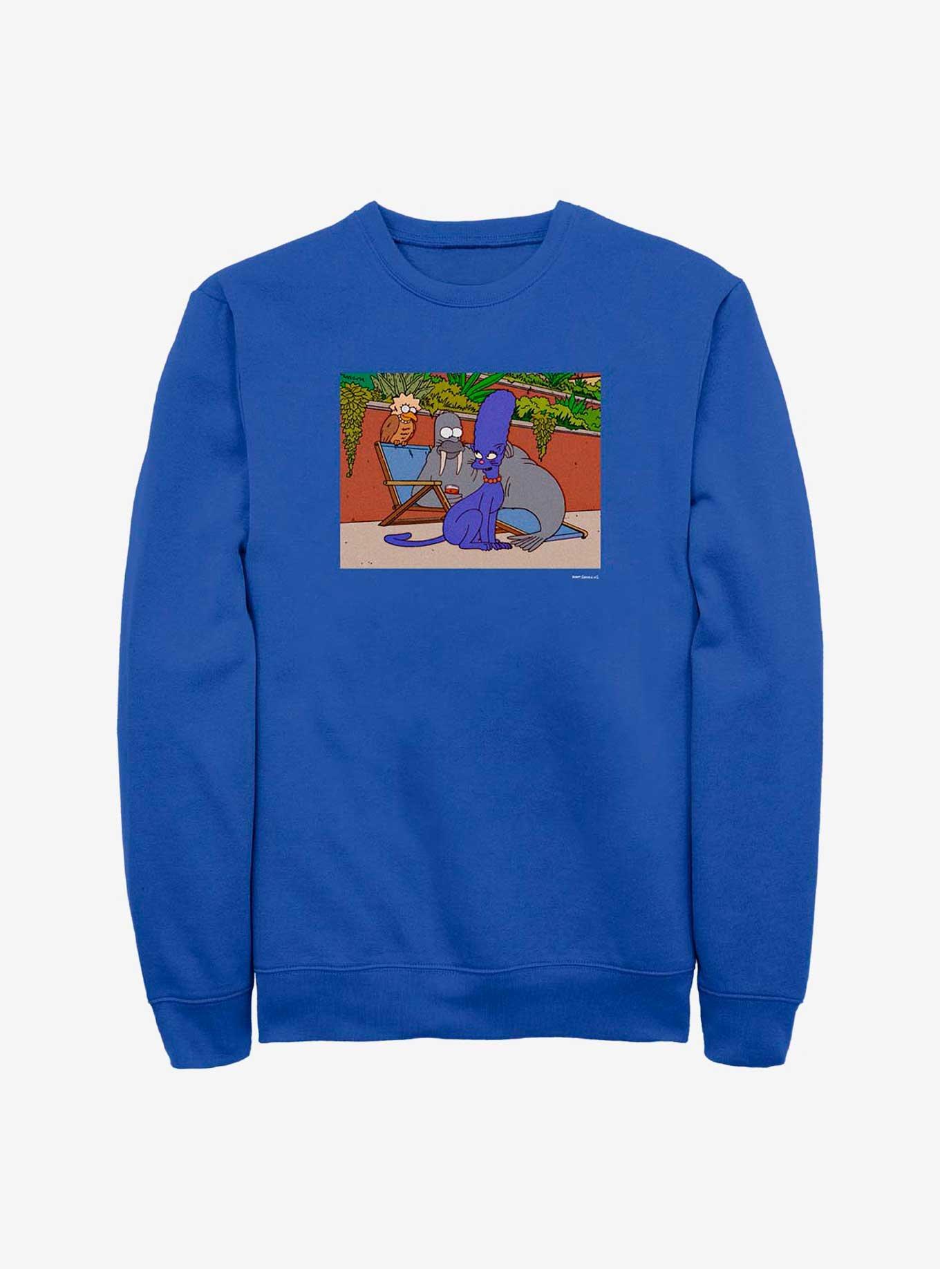 The Simpsons Treehouse Of Horror XIII Crew Sweatshirt, ROYAL, hi-res