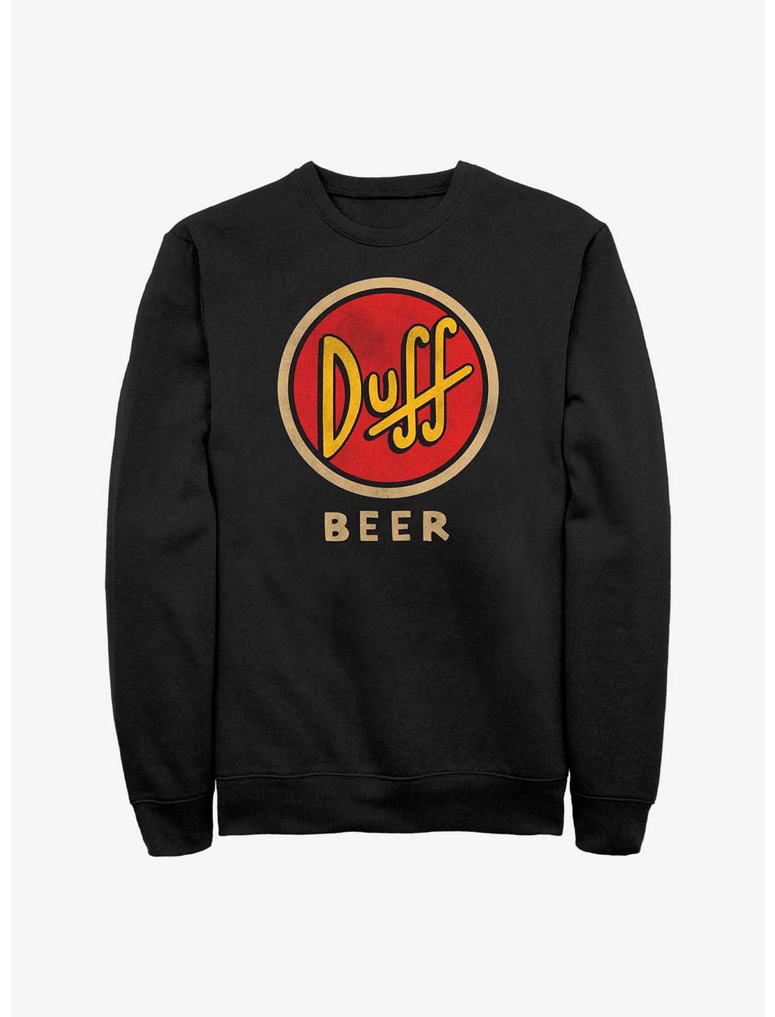 The Simpsons Vintage Duff Dark Crew Sweatshirt, BLACK, hi-res