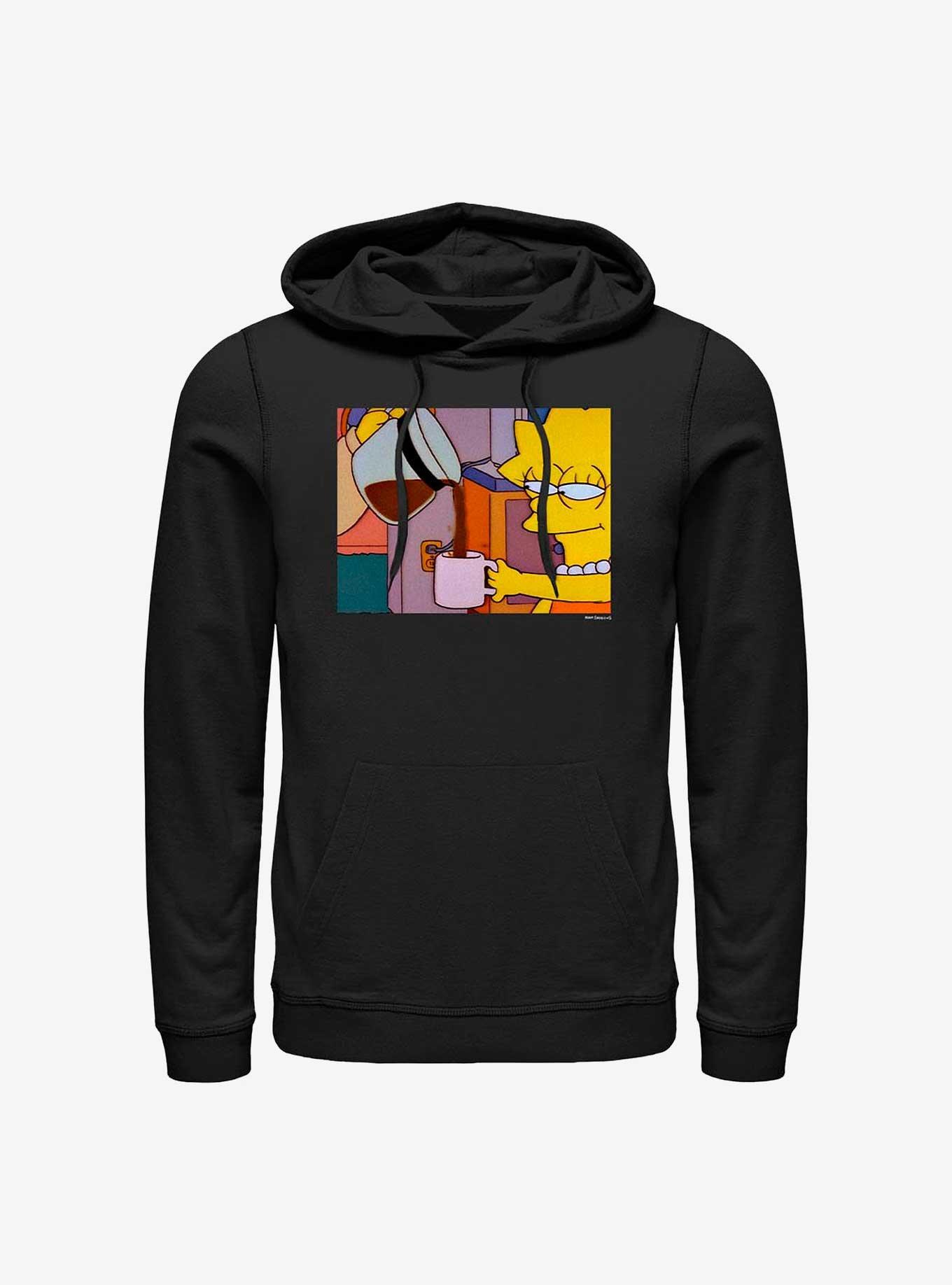 The Simpsons Lisa Coffee Hoodie, BLACK, hi-res