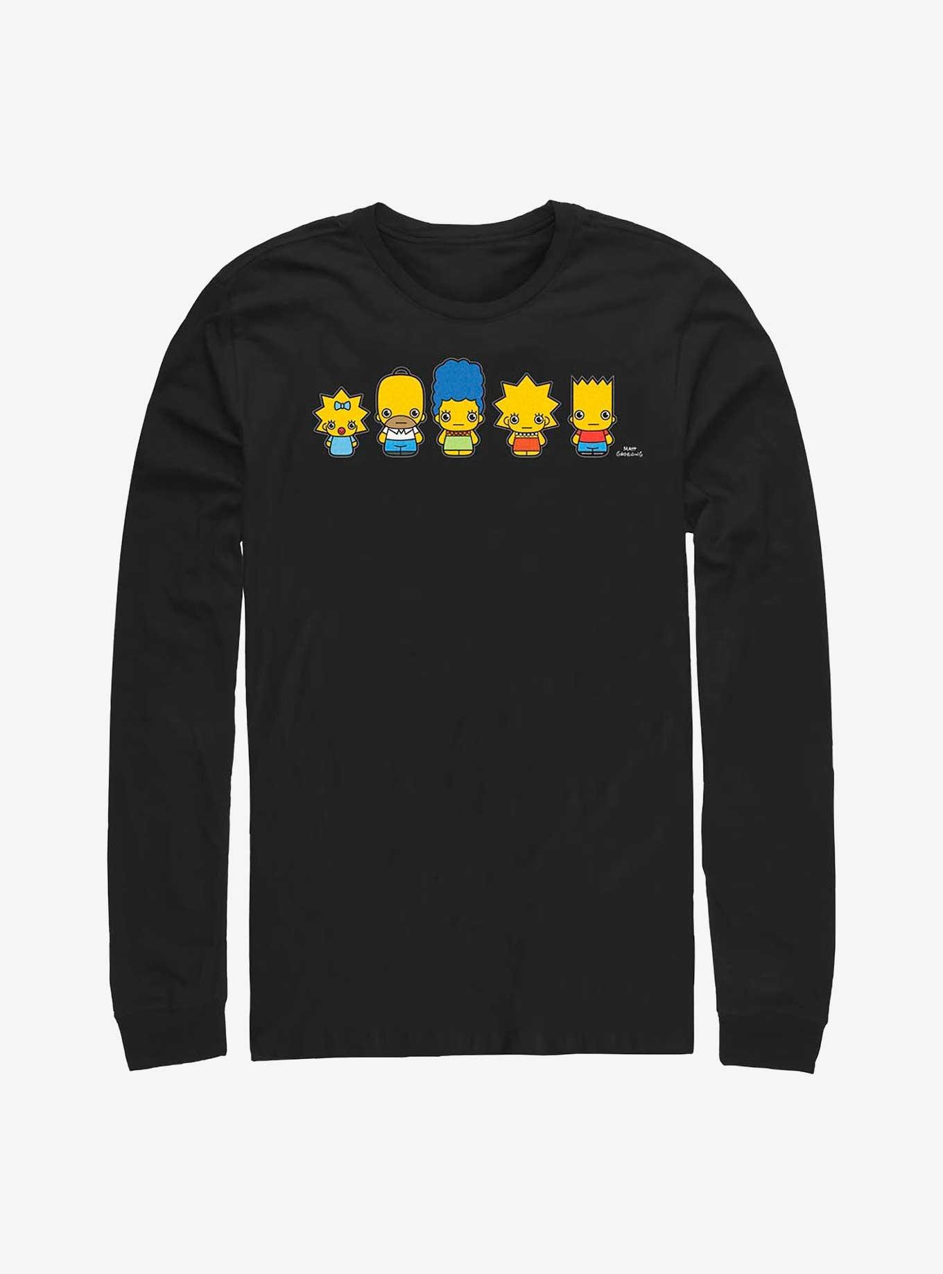 The Simpsons Chibi Lineup Long-Sleeve T-Shirt, BLACK, hi-res