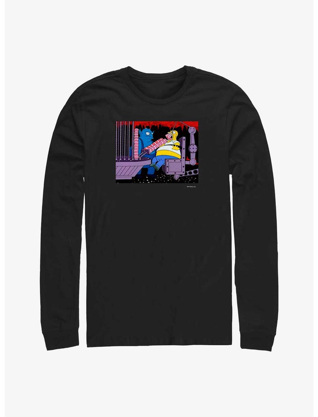 The Simpsons Devil Feeding Homer Long-Sleeve T-Shirt, BLACK, hi-res