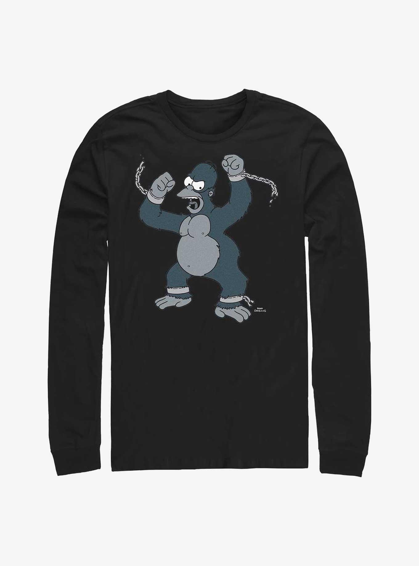 The Simpsons Gorilla Homer Long-Sleeve T-Shirt, BLACK, hi-res