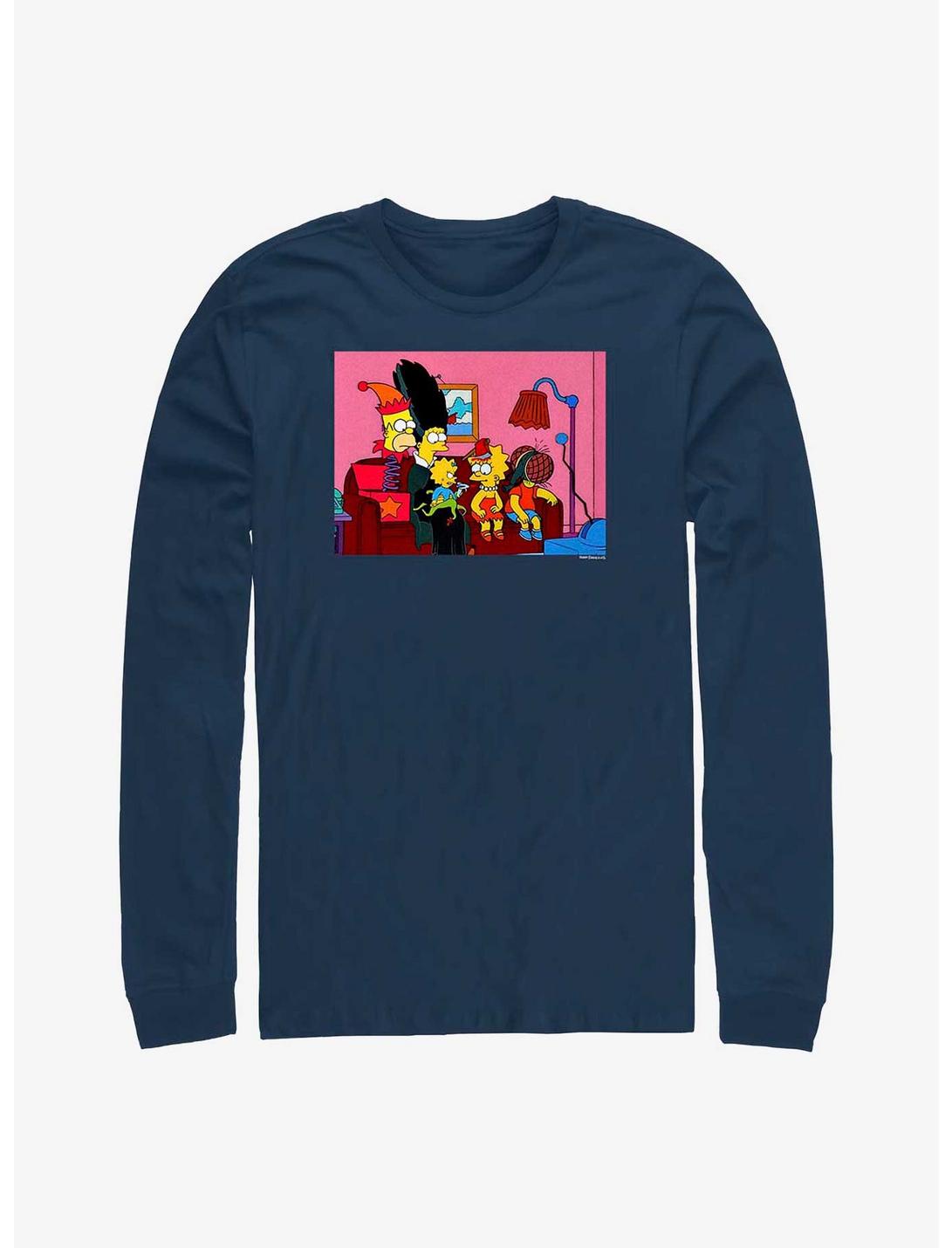 The Simpsons Horror Couch Long-Sleeve T-Shirt, NAVY, hi-res