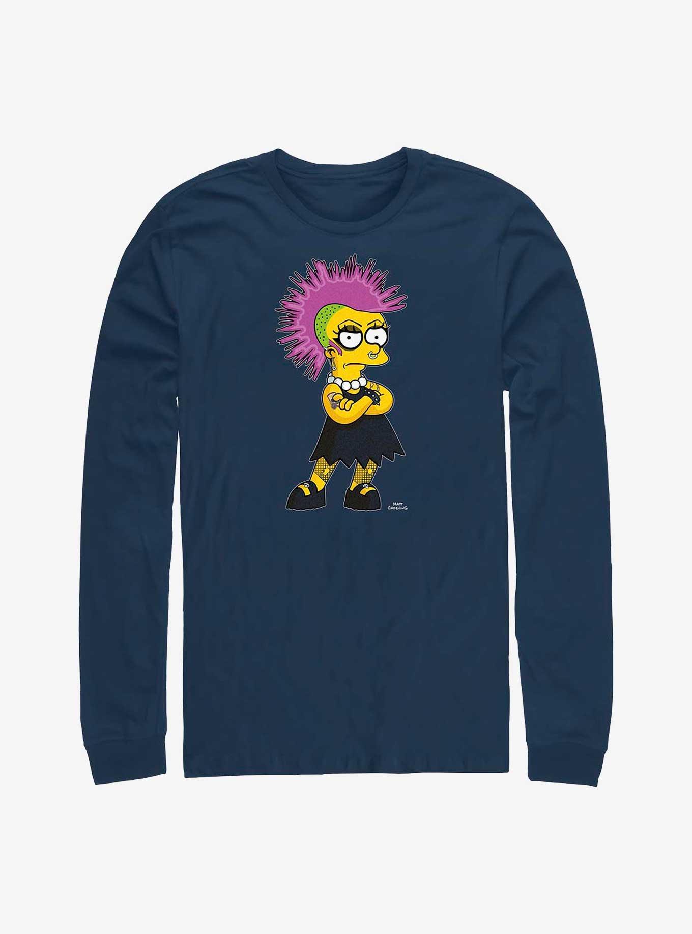 The Simpsons Lisa Punk Long-Sleeve T-Shirt, NAVY, hi-res