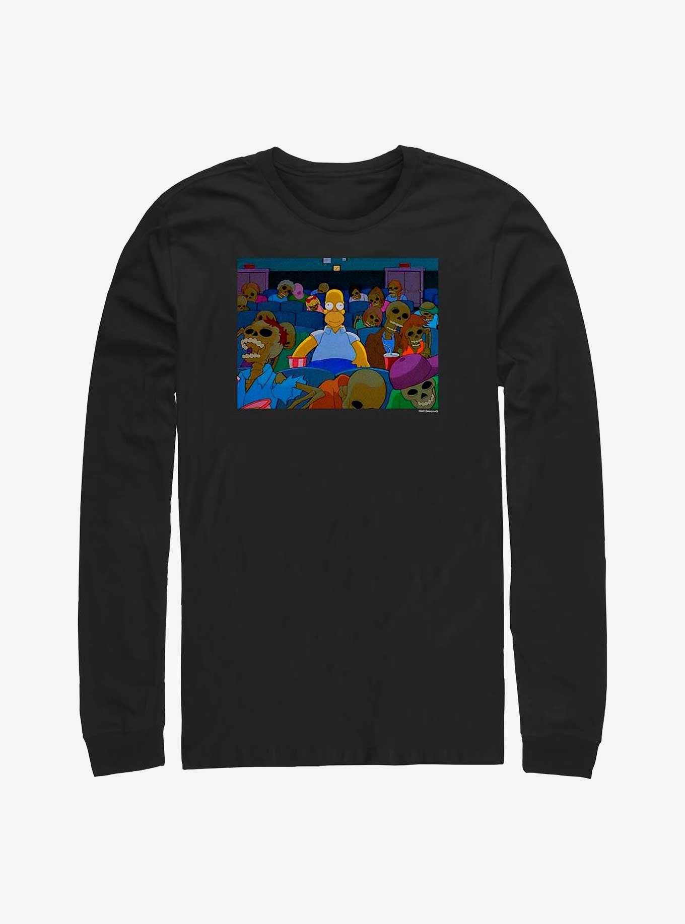 The Simpsons Skeleton Theatre Long-Sleeve T-Shirt, BLACK, hi-res