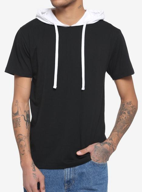 Black & White Hooded Twofer T-Shirt | Hot Topic