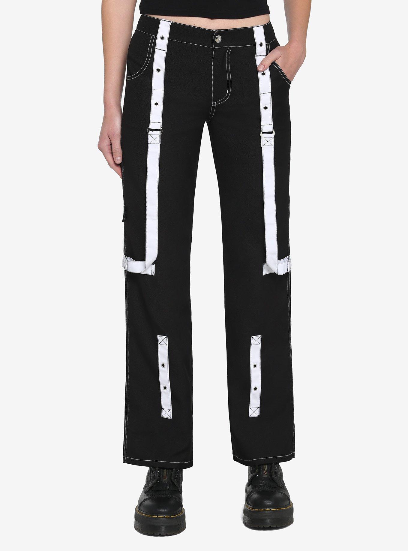 Royal Bones By Tripp Black & White Strap Pants, BLACK, hi-res