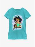Disney Aladdin Princess Jasmine Airbrush Youth Girls T-Shirt, TAHI BLUE, hi-res