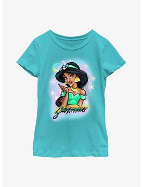 Disney Aladdin Princess Jasmine Airbrush Youth Girls T-Shirt, TAHI BLUE, hi-res