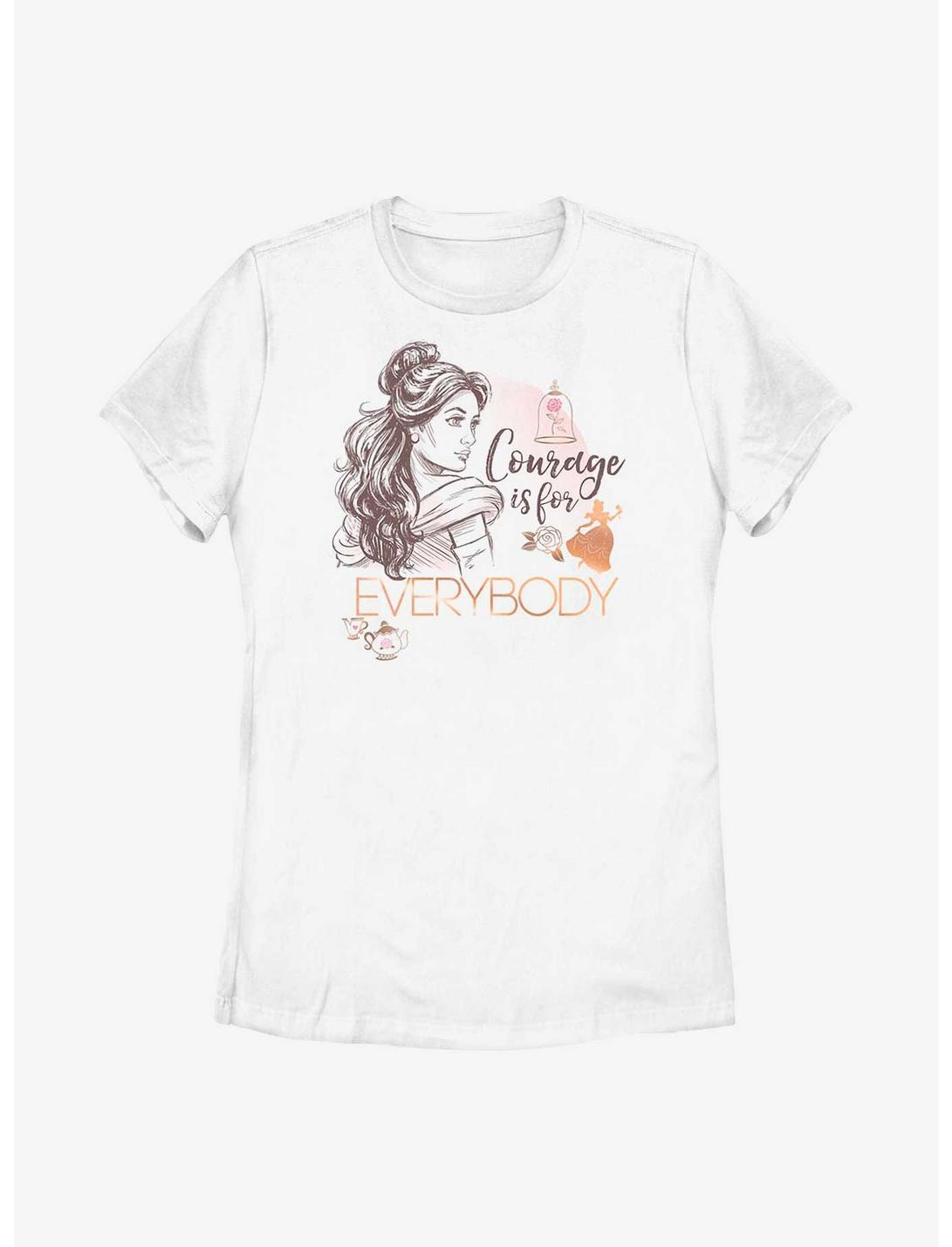 Disney Beauty And The Beast Courage Is For Everybody Womens T-Shirt, WHITE, hi-res
